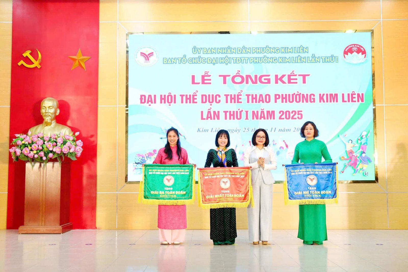 THCS Khương Thượng đạt giải Nhất toàn đoàn khối THCS tại Lễ tổng kết Đại hội TDTT phường Kim Liên 2025